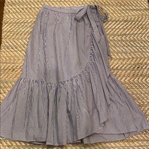 Cute blue striped ruffle skirt
